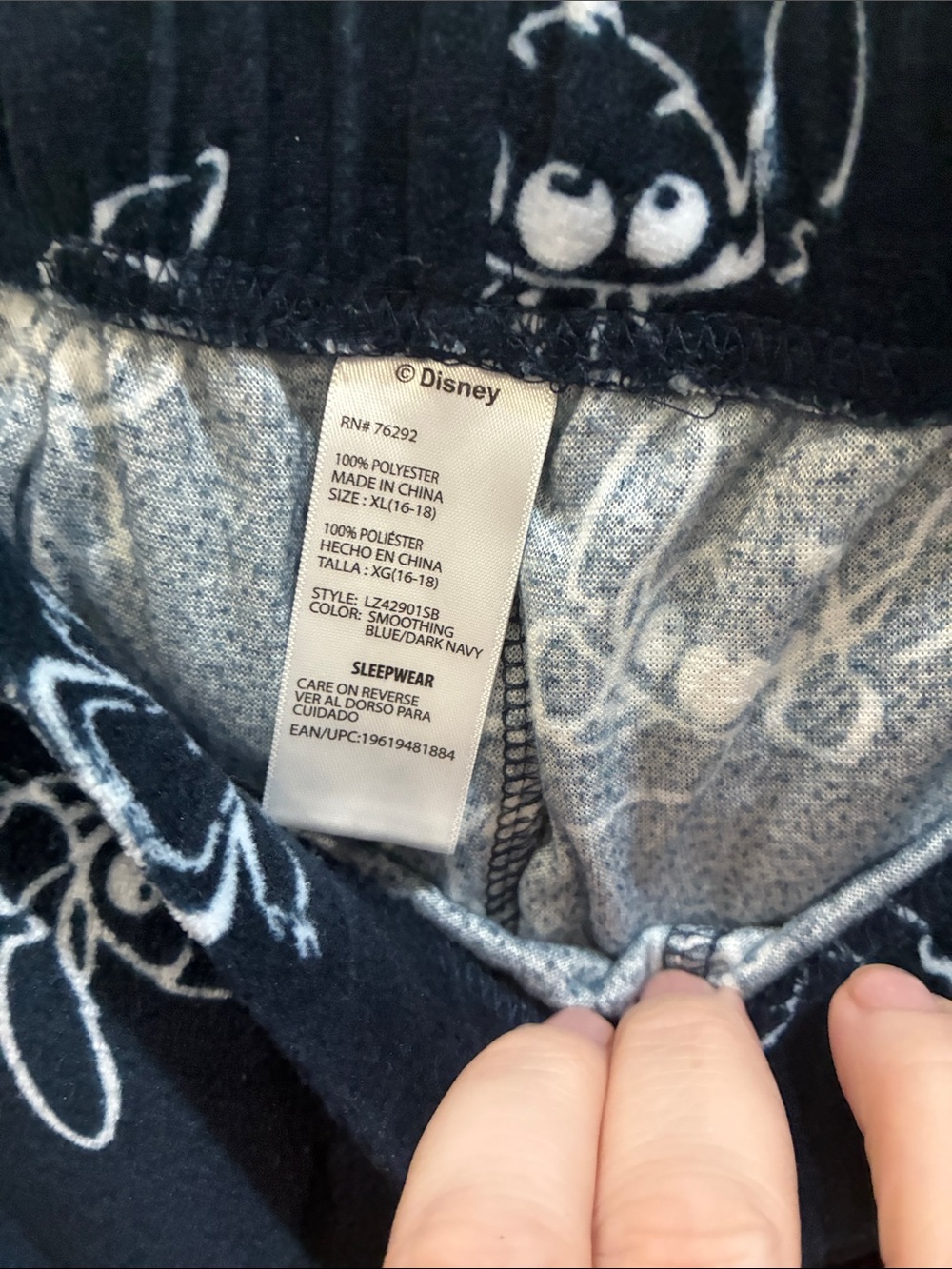 Disney Light Blue & Navy Stitch Print Women's Pajama Set - Picture 6 of 8